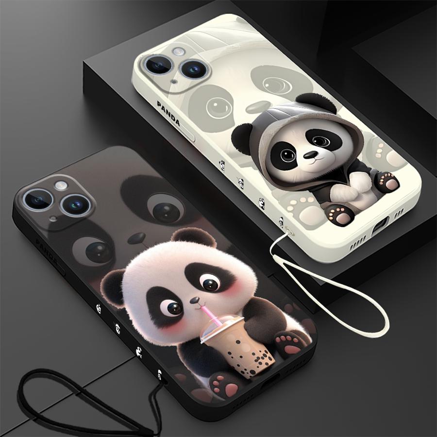 Lanyard Anime Logo - เคสโทรศัพท์ลายแพนด้าน่ารักสำหรับ iPhone 11 13 16 Pro