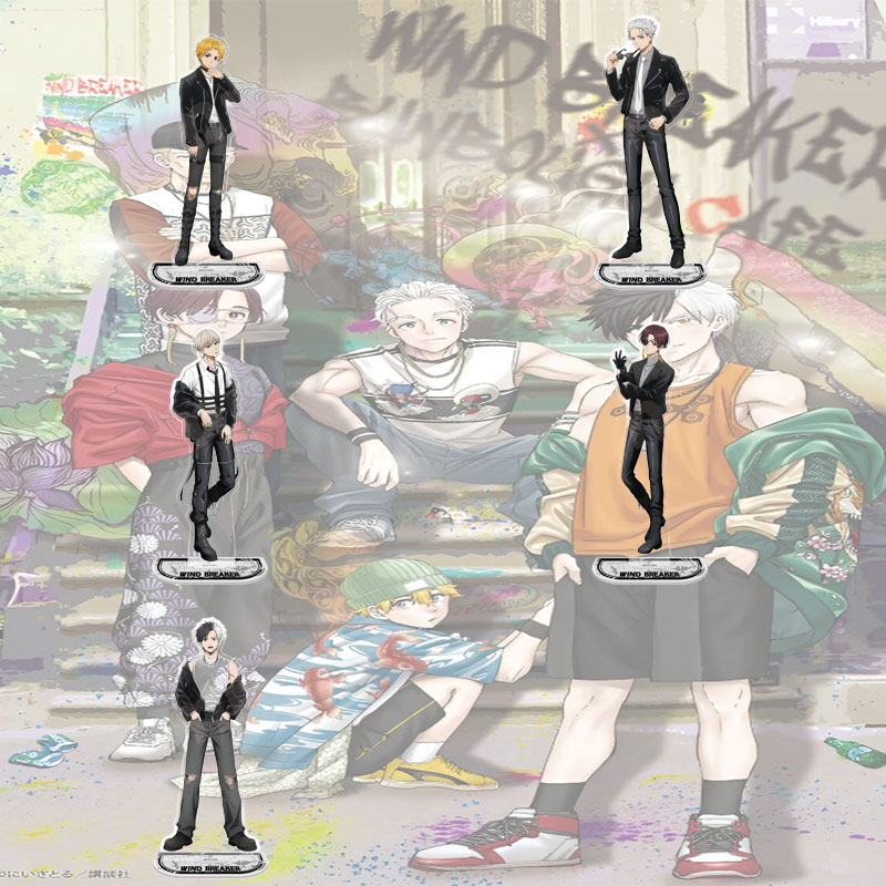Windbreaker Anime Merchandise - วินด์เบรกเกอร์ ฉากอนิเมะคลาสสิก ฟิกเกอร์อะคริลิกตั้งโต๊ะ ของตกแต่งสะสม พวงกุญแจ