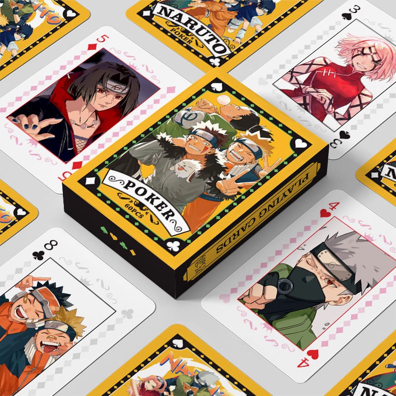 Themed Playing Card - ไพ่การ์ตูนเคลือบกระดาษลายการ์ตูนนารูโตะ ไพ่เสริมความสนุกสนานสำหรับเกมกระดานแบบอินเทอร์แอคทีฟ