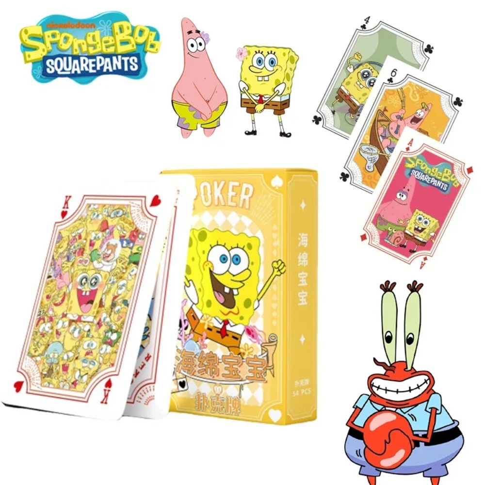Themed Playing Card - 54 แผ่น/กล่อง การ์ดโป๊กเกอร์ลายการ์ตูนสพันจ์บ็อบ แพทริค การ์ดเล่นลายการ์ตูน ของเล่นเด็กชายเด็กหญิง