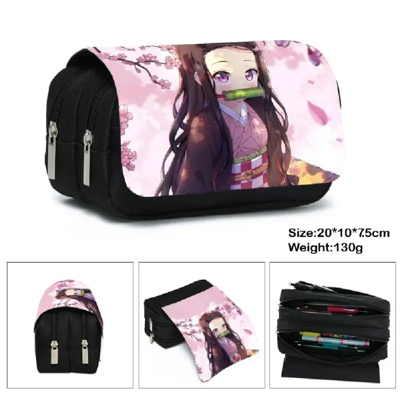 Manga Storage Box - กระเป๋าใส่ปากกาลายอนิเมะดาบพิฆาตอสูร 1 ชิ้น กระเป๋าเก็บของนักเรียน ทันจิโร่ เนซึโกะ