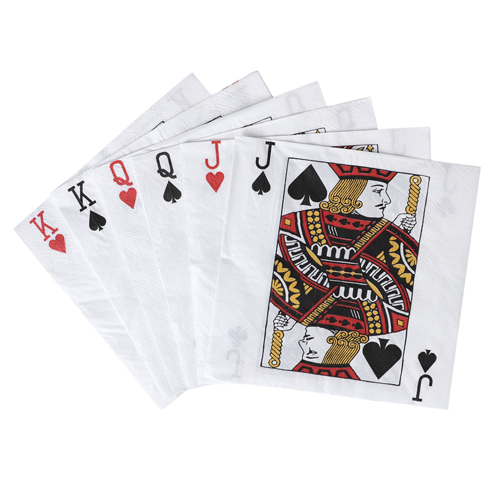 20-100 ชิ้น กระดาษเช็ดปากลายไพ - Themed Playing Card บทวิจารณ์และราคา